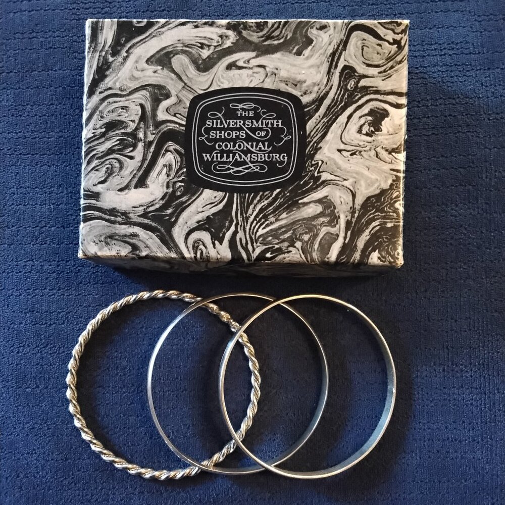 Set of 3 Sterling silver bracelets from shops at Colonial Williamsburg